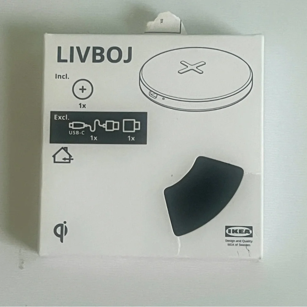 IKEA LIVBOJ Wireless Charger Black
